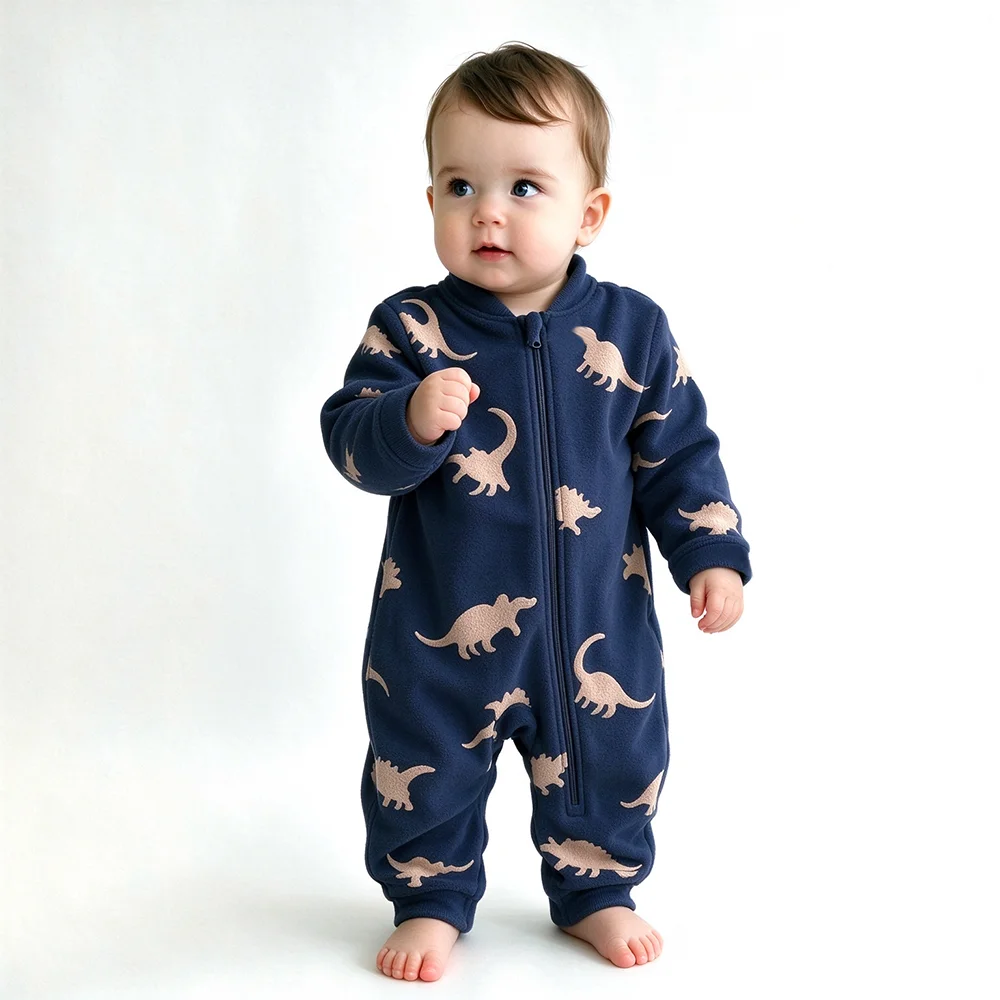 Soft Warm Baby Fleece Onesie C - Cotton Baby Onesies Zipper ulasan dan harga